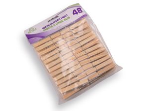 Houten wasknijpers per 48 stuks