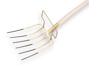 Bladvork 6 tands met beugel 36 cm en steel 130 cm gebogen.
