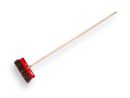 Bezem 30 cm rood gelakt