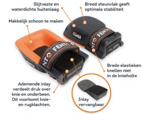 Elastieken met clip voor Fento kniebeschermers 200 en 200 Pro.
